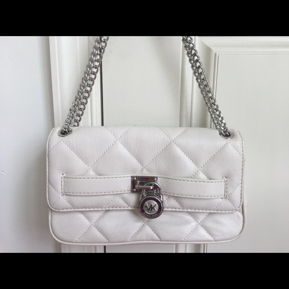 Michael Kors Hamilton Quilt Vanilla Flap Clutch